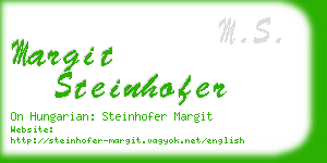 margit steinhofer business card
